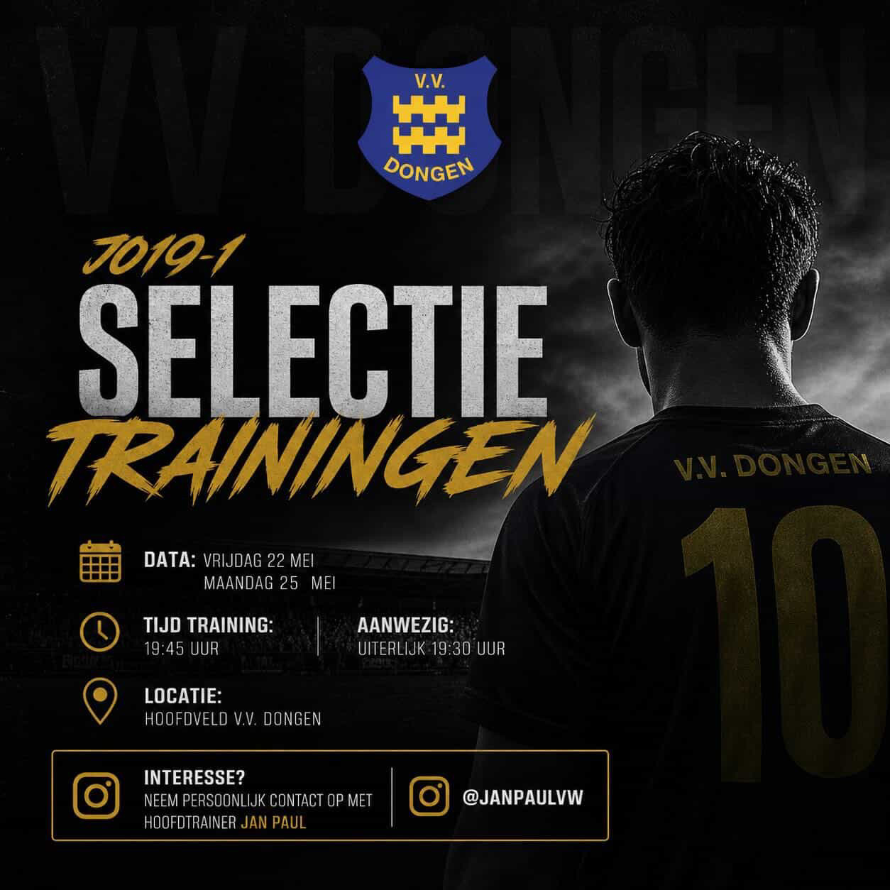 JO19-1 selectietrainingen